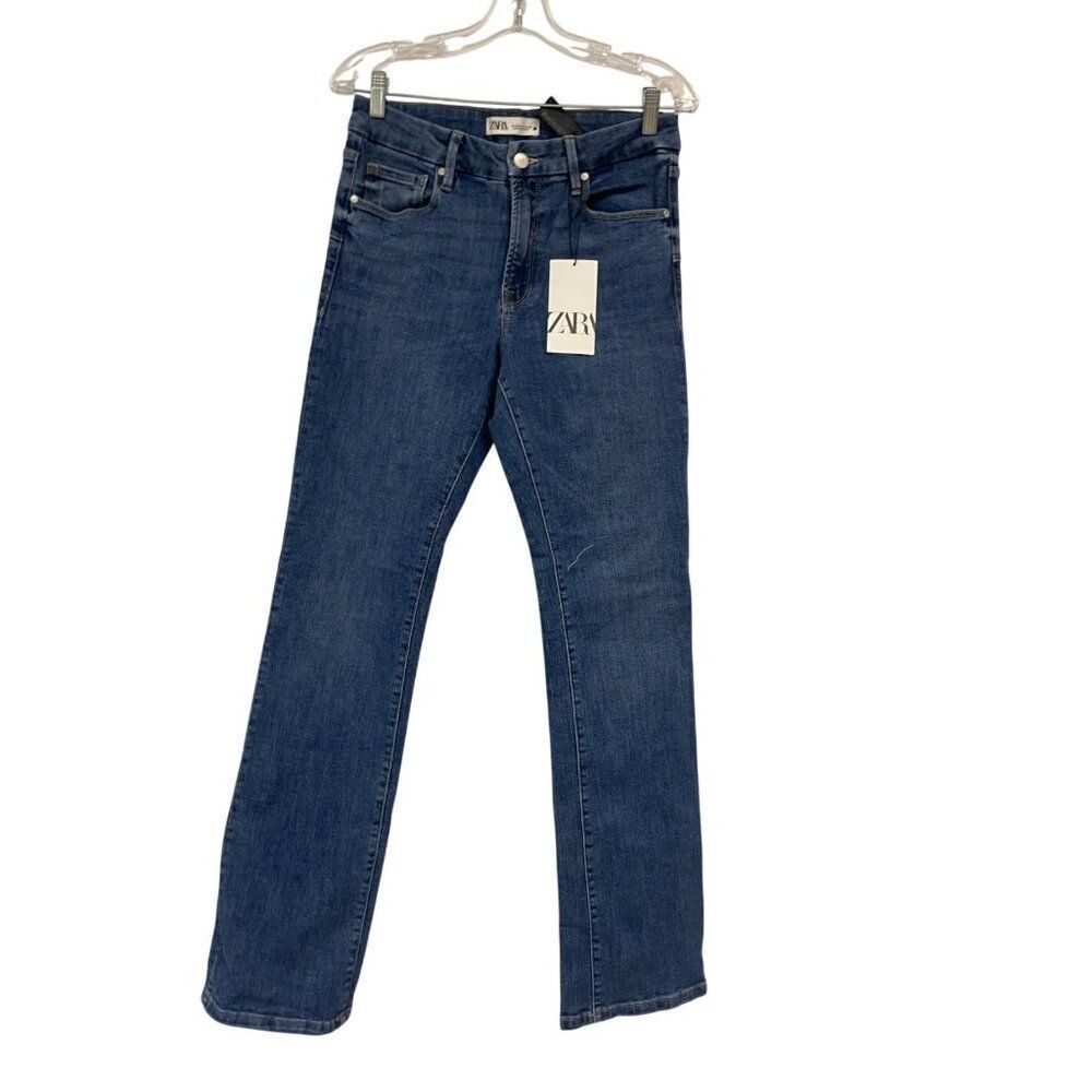 Zara Womens Skinny Fit Jeans EU 40 US 8 High Waist Blue Denim 7223/053 NWT